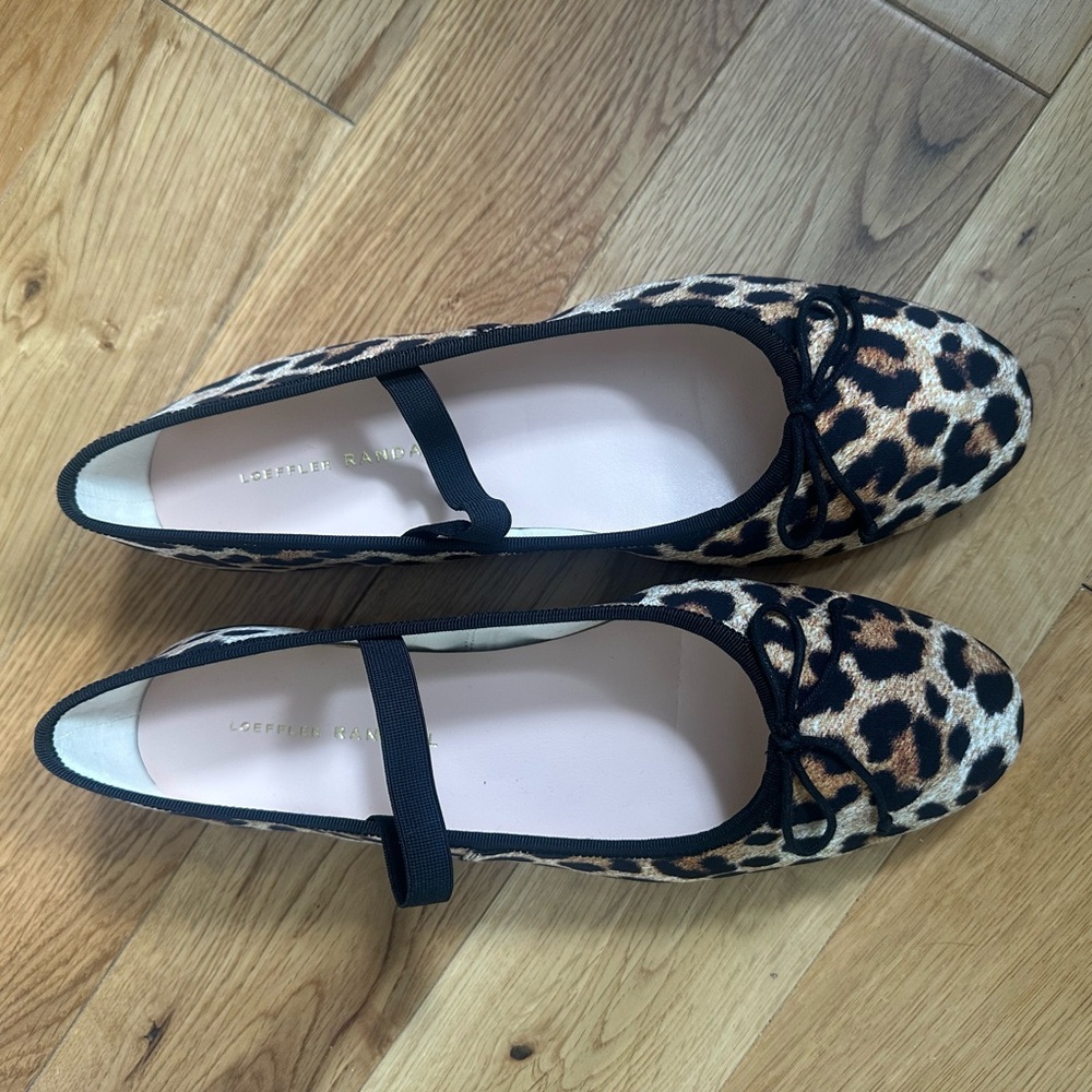Loeffler Randall Leonie Leopard Jersey Ballet Flats Mary Jane